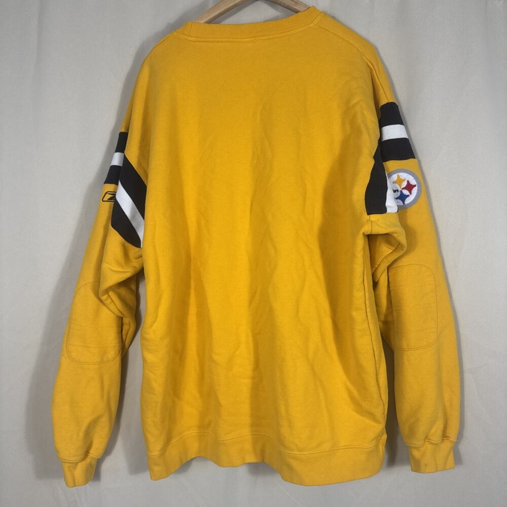 Pittsburgh Steelers Reebok Gridiron NFL Classic Sweatshirt XL Gold Y2K Football - Picture 10 of 12